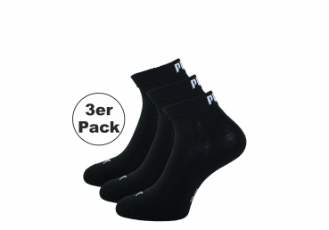 3er Pack Puma Quarter-Socken schwarz