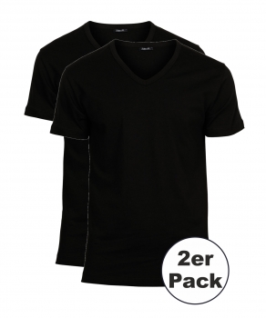 Jack & Jones - JJ9205 T- Shirt mit V- Ausschnitt in schwarz