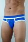 Preview: Minipant - Badehose - sporty - Regular Fit - blau/weiß