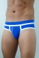 Preview: Minipant - Badehose - sporty - Regular Fit - blau/weiß