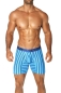 Preview: Agacio 5927 Long Boxer Horizontal Stripes Turquoise/Blue