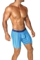 Preview: Agacio 5927 Long Boxer Horizontal Stripes Turquoise/Blue