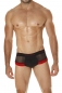 Preview: Good Devil GD722 Rotica Sheer Cheeky Brief Black/Red