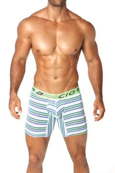 Agacio 5949 Long Boxer Stripes lime/royal Blue