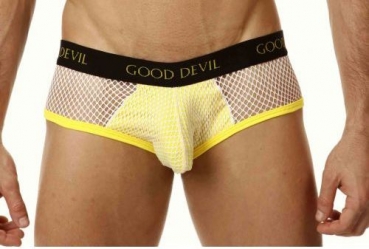 Good Devil GD5046 Fishnet Brief White/Yellow