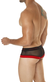 Good Devil GD722 Rotica Sheer Cheeky Brief Black/Red