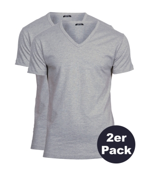 Jack & Jones - JJ9206 T- Shirt mit V-Ausschnitt in grau