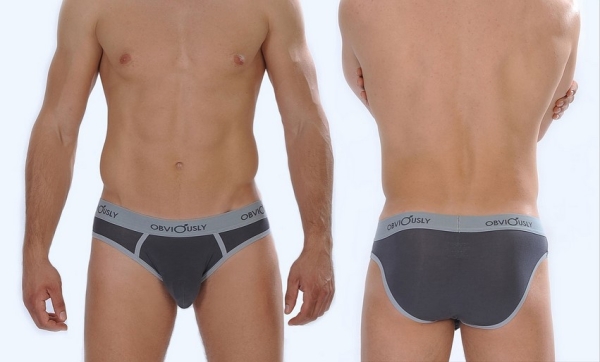 Obviously Retro Low Rise Brief dunkel grau