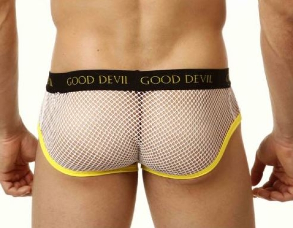 Good Devil GD5046 Fishnet Brief White/Yellow