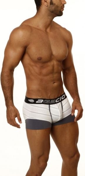 Agacio AG5751 Lifestyle Two Tone Boxer Brief Grey Stripes