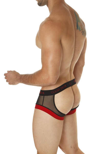 Good Devil GD422 Rotica Sheer Jockstrap Black/Red Gr.M