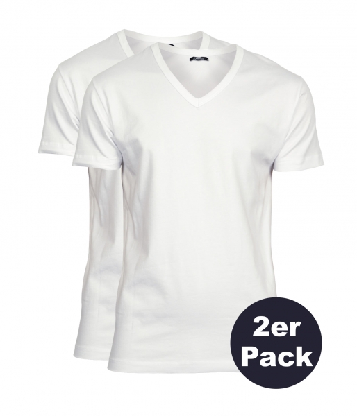 Jack & Jones - JJ9204 T- Shirt mit V- Auscchnitt in weiß